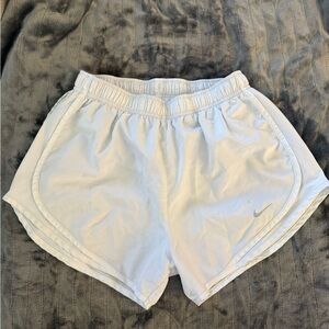 Nike White Women's Athletic Running Shorts with Swoosh